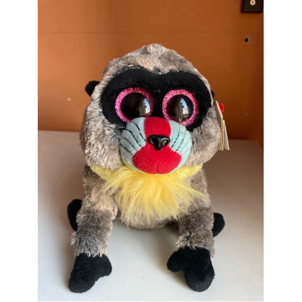 Ty Wasabi Beanie Boo's Monkey Plush Toy Grey Yellow 6"